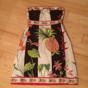 J Crew Strapless Pineapple Dress